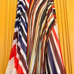Marina Rinaldi Colorful Striped pleated long Skirt Size 14